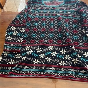 Gudrun Sjoden Black and Red Patterned Sweater